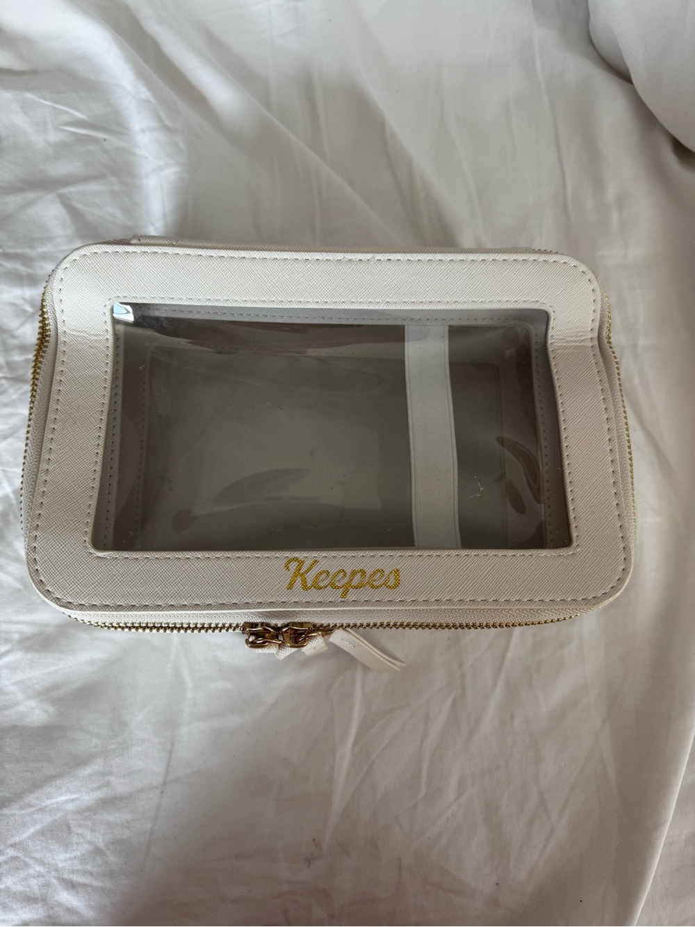 White Clear-Window Travel Cosmetic Case